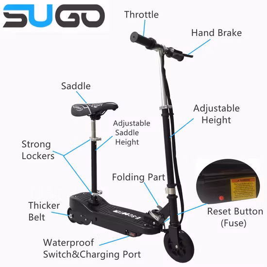 China Fabricante por atacado Kick E-Scooter Assento elétrico dobrável para crianças Electricscooter